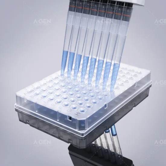 Tube PCR blanc non stérile de 0,1 ml, 8 bandes, fourniture d'usine, tube PCR transparent de 0,1 ml
